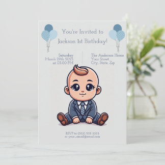 Custom Blue Boss Baby Einladung zum Geburtstag