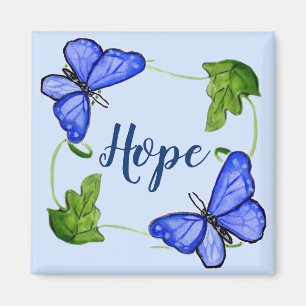 Custom Blue Butterfly mit Reben Magnet