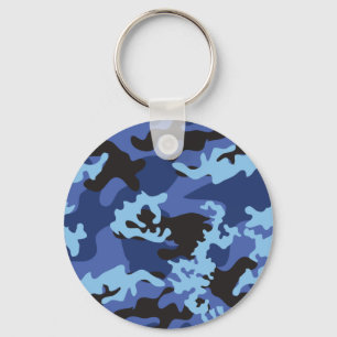 Custom Blue Camouflage Schlüsselanhänger