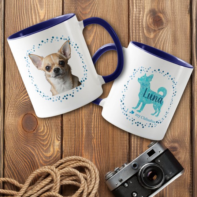 Custom Blue Chihuahua Mug Photo Personalized Tasse (Von Creator hochgeladen)