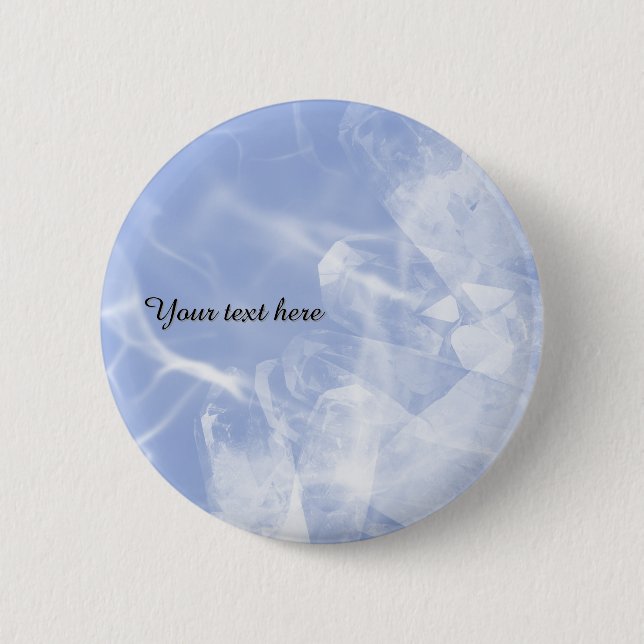Custom blue crystal badge button (Vorderseite)
