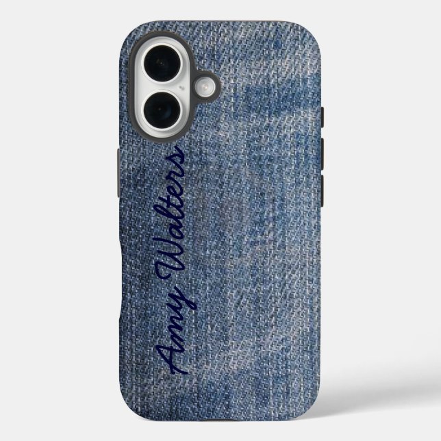 Custom Blue Denim Jeans Case-Mate iPhone Hülle (Rückseite)