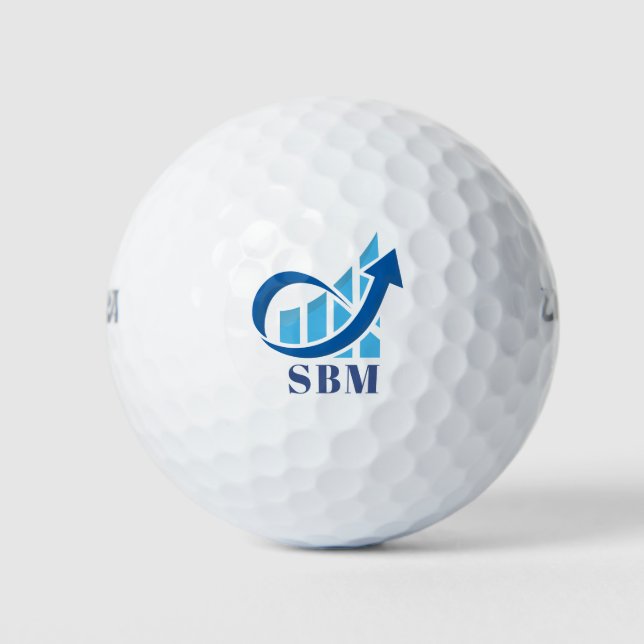 Custom Blue Finance Monogram Golfball (Vorderseite)