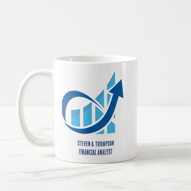 Custom Blue Finance Mug Kaffeetasse (Links)