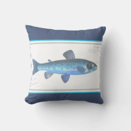 Custom Blue Fish Modern Coastavy Aquamarin Throw P Kissen