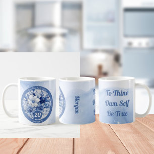 Custom Blue Floral Erholung Meilenstein Geschenk Kaffeetasse