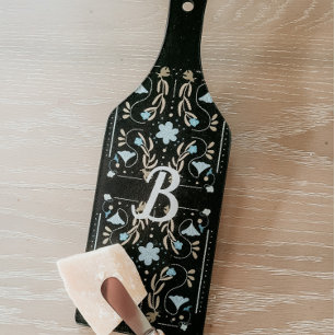 Custom Blue Floral Folk Art Charter Schneidebrett