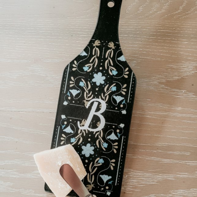 Custom Blue Floral Folk Art Charter Schneidebrett (Von Creator hochgeladen)