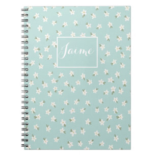 Custom blue floral notebook notizblock