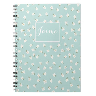 Custom blue floral notebook notizblock