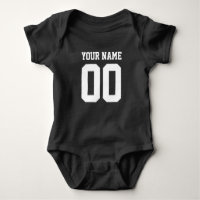 Custom Blue Football Jersey Nummer Baby Bodysuit