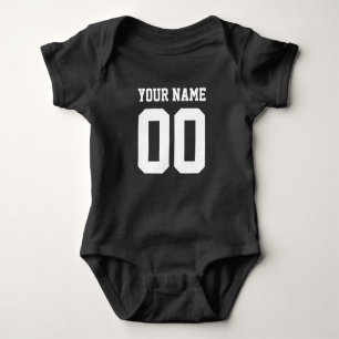Custom Blue Football Jersey Nummer Baby Bodysuit Strampler