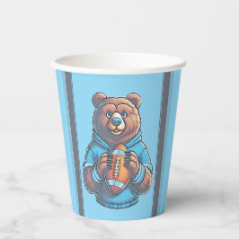Custom Blue Football Paper Cups Pappbecher