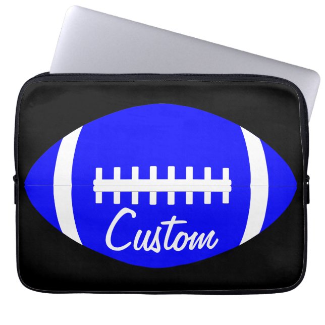 Custom Blue Football Team, Player oder Coach Lapto Laptopschutzhülle (Vorderseite)