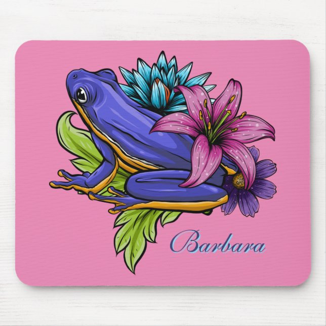 Custom Blue Frog  Mousepad (Vorne)