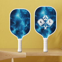 Custom Blue Galaxy Pickleball Paddle mit Initialen