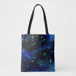 Custom Blue Galaxy Tote Bag