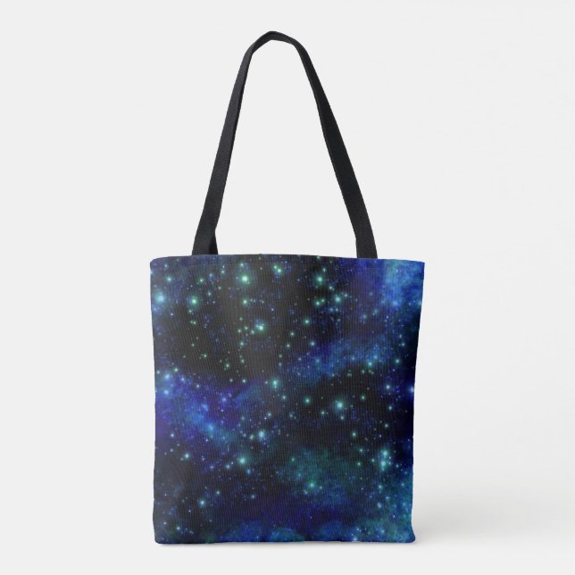 Custom Blue Galaxy Tote Bag (Rückseite)
