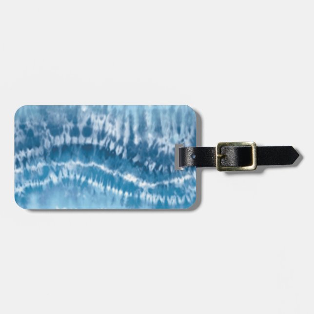 Custom Blue Gefärbte Krawatte Luggage Tag Gepäckanhänger (Vorderseite horizontal)