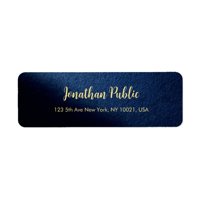 Custom Blue & Gold Text Template Return Address (Vorne)
