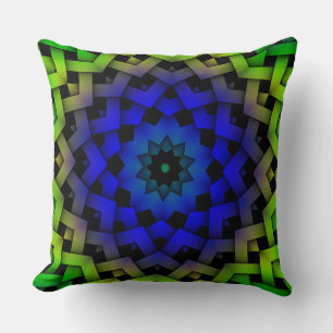 Custom Blue Green Diamond Star Muster Pillow Kissen