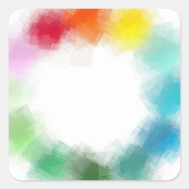 Custom Blue Green Roink Red Gelb Orange Farben Quadratischer Aufkleber (Vorderseite)