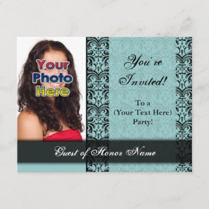 Custom Blue Hübsch Party Einladung