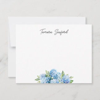 Custom Blue Hydrangea Mitteilungskarte