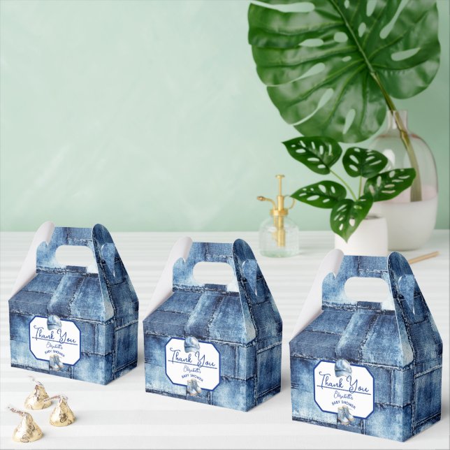 Custom Blue Jean Baby Denim Themed Baby Dusche Geschenkschachtel (Zahlreiche)