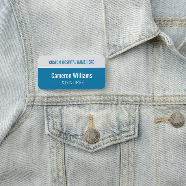 Custom Blue Large Nurse Namensschild (Beispiel)