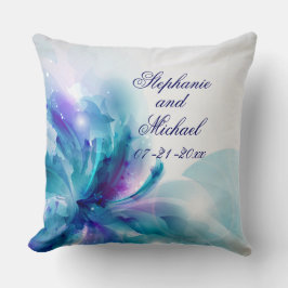 Custom Blue & Lila Abstrakte Hochzeitskissen Kissen