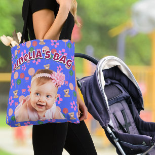 Custom Blue Lila Baby Foto mit Teddy Bears