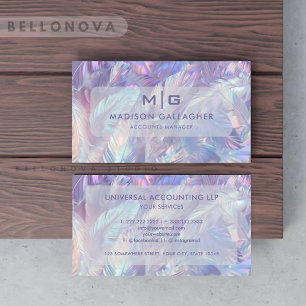 Custom Blue Lila Frizzle Muster Beruflich Visitenkarte