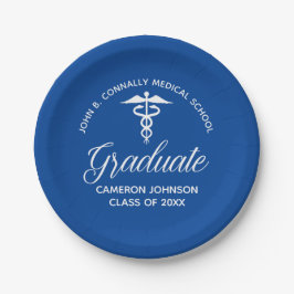 Custom Blue Medical School Graduation Party Pappteller