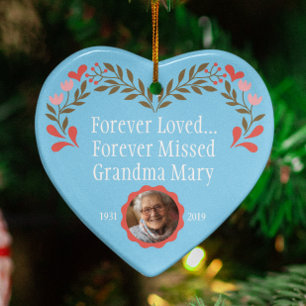 Custom Blue Memorial Weihnachtsschmuck mit Foto