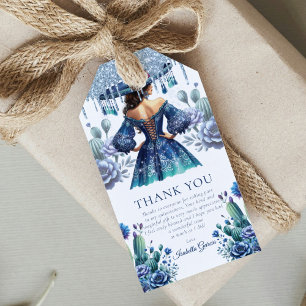 Custom Blue Mexican Style Quinceañera Geschenkanhänger