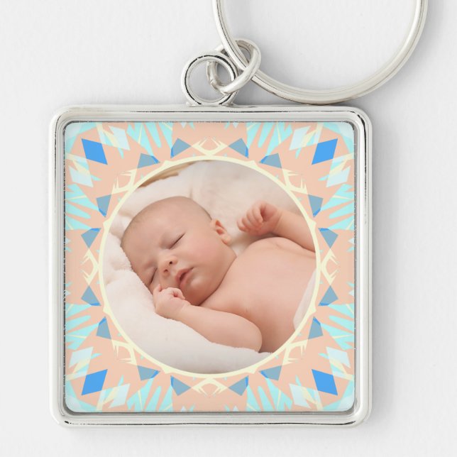Custom Blue Mother Day New Mum Baby Foto Geschenk Schlüsselanhänger (Vorne)