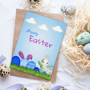 Custom Blue Oaster Eggs Holiday Card Dankeskarte