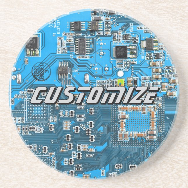 Custom Blue PCB Circuit Board for IT Pros 2 Getränkeuntersetzer (Vorne)