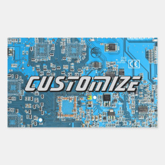 Custom Blue PCB Circuit Board for IT Pros 2 Rechteckiger Aufkleber