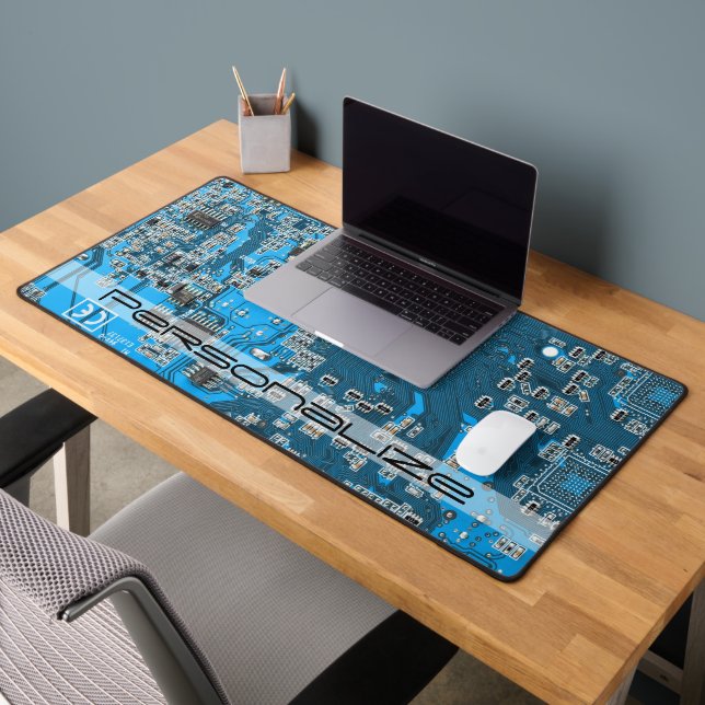 Custom Blue PCB Circuit Board for IT Pros Schreibtischunterlage (Büro 2)