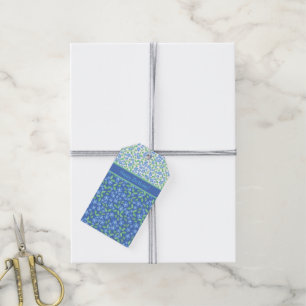 Custom Blue Periwinkles Ditsy Floral Muster Geschenkanhänger