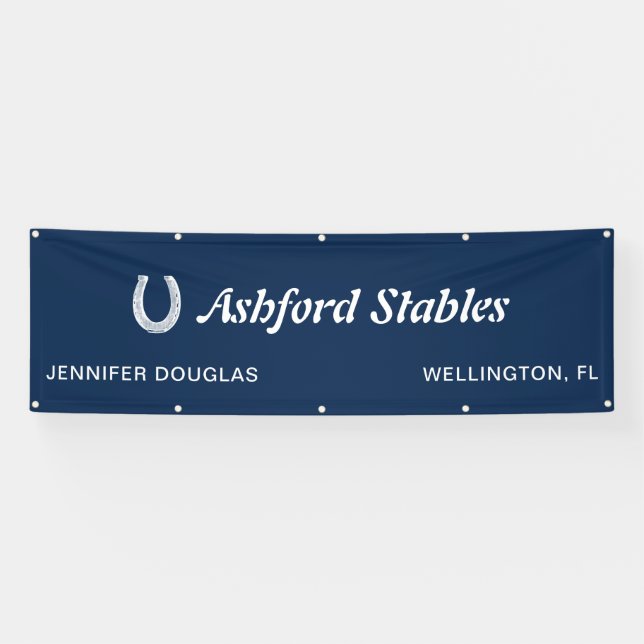 Custom Blue Reitsport Stall Horse Show Banner (Horizontal)