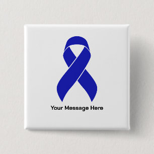 Custom Blue Ribbon Colon Cancer Awareness Button