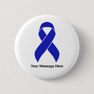 Custom Blue Ribbon Colon Cancer Awareness Button