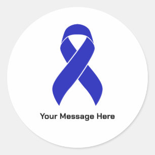 Custom Blue Ribbon Colon Cancer Awareness Runder Aufkleber