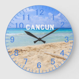 Custom Blue Sand Beach Clock Große Wanduhr