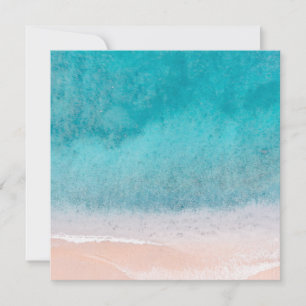 Custom Blue Sea Waves Seaside Beach Sand Blank Mitteilungskarte