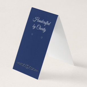 Custom Blue "Silver" Geblüht geteerte Earring Card Visitenkarten