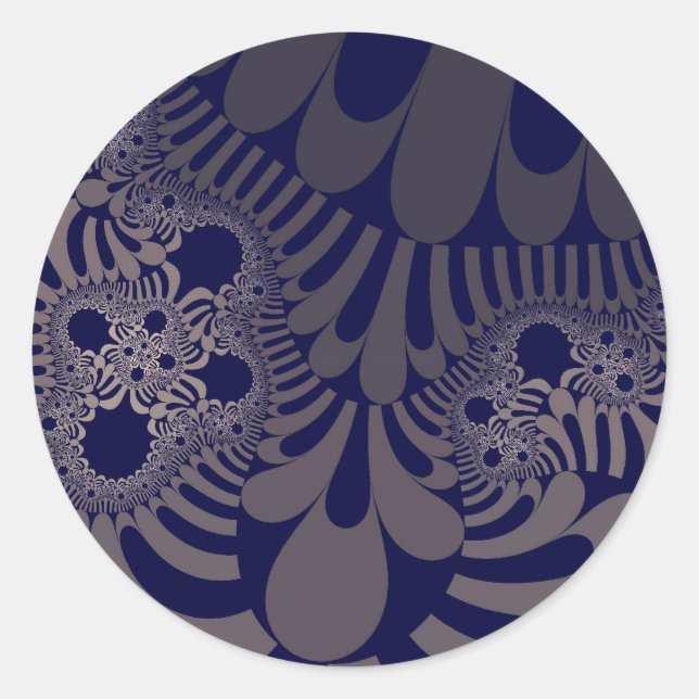 Custom Blue Silver Mod Large Round Stickers (Vorderseite)